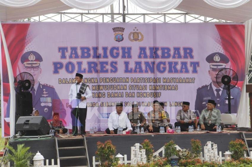Polres Langkat Gelar Tabligh Akbar Wujudkan Pilkada Aman dan Damai