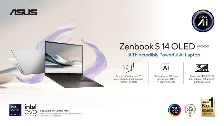 ASUS Zenbook Laptop Tipis dengan Desain Mewah dan Performa Unggul