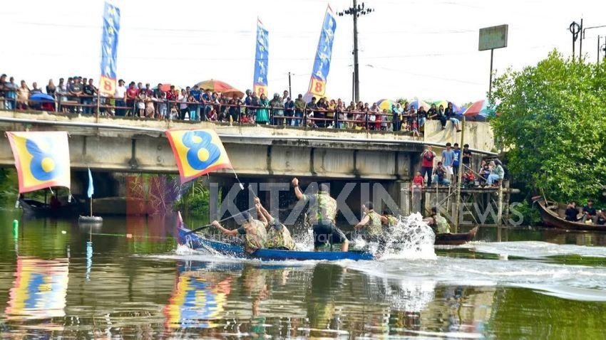 Lomba Dayung Sampan Danyonif 8 Marinir Cup Diserbu Warga Langkat