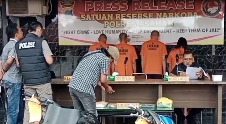 Polres Asahan Tangkap Empat Bandar Narkoba Jaringan Kartel Bos Tile
